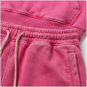 Ensemble de survêtement unisexe rose, sweat-shirt à capuche, manches longues, couleur unie, coupe ample décontractée, vêtements d'automne, matière en coton respirante - Product Image 5