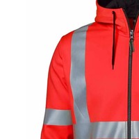 Sweat à capuche zippé de sécurité pour hommes, conforme à la norme ANSI Classe 2, avec LED clignotantes, imperméable, léger, réfléchissant, entièrement personnalisable pour la construction