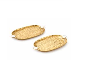 ชุดถาดเสิร์ฟรูปวงรีสองใบ สำหรับเสิร์ฟอาหารบนโต๊ะอาหาร ตกแต่งโต๊ะอาหาร งานฝีมือสำหรับงานแต่งงาน งานเลี้ยง และจัดเลี้ยง - Product Image 1