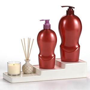 Shampoo Hair Care <b>Conditioner</b> Body Wash & Shower Gel PET Plastic Flat Pump Customized 480ml/1000ml Red Sprayer Bottle - Product Image 3