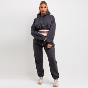 Conjunto Deportivo Informal para Mujer, Top Corto Negro, Conjunto Deportivo de Dos Piezas, Ropa de Entrenamiento, para Correr - Product Image 5
