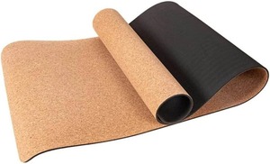 Tapete de Yoga de Corcho y Caucho de 5 mm, Superficie de Corcho Natural Antideslizante, Tapete Grueso para Ejercicios de Yoga, Pilates, Estiramiento, Gimnasio, Entrenamiento en Casa - Product Image 6