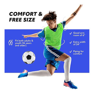 Sports Pinnies Packs of 6 or 12 Free <b>Size</b> <b>Mesh</b> Training Vests for Soccer Basketball Practice Breathable Lightweight Scrimmage - Product Image 3