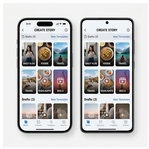 App RoyalCraft Story Maker – Crea storie sociali, modelli, <span class=keywords><strong>editor</strong></span> per storie <span class=keywords><strong>video</strong></span> e foto per iOS/Android - Product Image 1