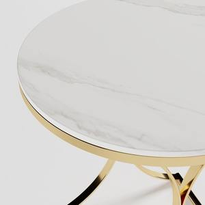 Nuevas Mesas Auxiliares de Diseño Elegante con Cubierta de Mármol y Base de Metal Dorado para Sala de Estar, Salón, Oficina - Product Image 2