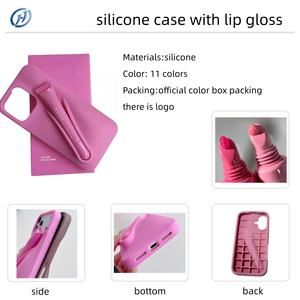 <span class=keywords><strong>Funda</strong></span> de Silicona para Teléfono con Soporte para Brillo Labial para <span class=keywords><strong>iPhone</strong></span> <span class=keywords><strong>11</strong></span>-17 Pro Max, Cubierta Protectora para Móvil, para Amantes del Maquillaje - Product Image 2