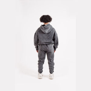 Survêtement d'hiver pour homme en molleton respirant, séchage rapide, léger, antibactérien, à capuche, manches longues, 100% coton, effet délavé, style streetwear - Product Image 4