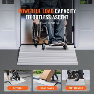 Regolabile 3 \ "aumento 800 Lbs capacità di carico in alluminio porta soglia rampa per sedie a rotelle sedie a motore-porta rampa modulare - Product Image 5