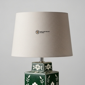 Lampe élégante en os vert incrusté, lampe de table florale faite à la main pour la décoration moderne de la maison - Product Image 5