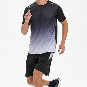 Running Dry Fit <b>Athletic</b> Outfits Sets Breathable Quick Dry Gym Training Clothes Workout Shorts and Long Sleeve Shirts for Men - Product Image 2