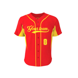 Maillot de baseball personnalisé pour homme, style hip-hop, 100 % polyester, col en V, anti-UV, imprimé, respirant, évacuant l'humidité, séchage rapide, 280 g, OEM - Product Image 5