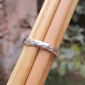 แหวนวงแหวนหมั้นสำหรับงานแต่งงานแบบทุบดีไซน์คลื่นของมหาสมุทรสำหรับผู้หญิง925ดั้งเดิมเครื่องประดับเงินสเตอร์ลิงขายส่ง - Product Image 3