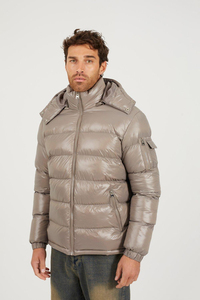 Veste d'hiver matelassée brillante personnalisée pour homme, manteau chaud à capuche en duvet, épais, imperméable, pour l'extérieur, mode décontractée - Product Image 5
