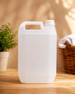 Bidon en plastique HDPE de 5 L avec poignée et bouchon à vis pour l'emballage de liquides, de produits chimiques et de détergents - Product Image 1