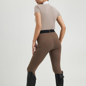 Durable Ladies Equestrian Base Layer Horse Riding Shirts Solid Color Riding Tops Breathable <b>Athletic</b> Wear For Riding Competition - Product Image 5