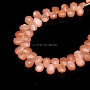 Perles de pierre de lune naturelle AAA en forme de poire à facettes 5MM 7MM, perles de pierre de lune Briolette pour la fabrication de bijoux, vente en gros, lot de 6 pouces - Product Image 3