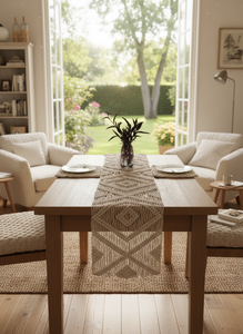 Modern Handmade Designer 14X78 inches White Macrame Cotton <b>Table</b> <b>Runners</b> Boho Style Modern Knotted Design <b>Runner</b> for Home Decor - Product Image 3