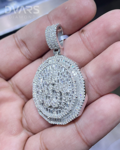 Pendentif Allah islamique glacé, plaqué rhodium, serti griffes, Moissanite, bijoux religieux, argent 925, personnalisable avec lettre, nom, symbole, luxe - Product Image 4