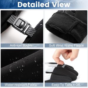 Gants d'hiver pour hommes et femmes, gants de sport thermiques imperméables pour hommes et femmes pour le cyclisme, la randonnée, la conduite et la course à pied - Product Image 6