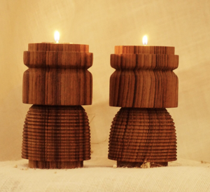 Rustic Solid Wood Candle Holder <b>Lantern</b> Vintage Candle Holder <b>Lantern</b> Nordic Glass Retro Candle for Home Decoration - Product Image 2