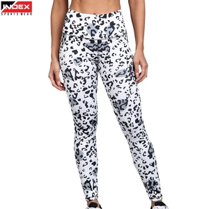 Index High Waist Full Length <b>Leopard</b> <b>Print</b> Yoga <b>Leggings</b> Four-Way Stretch Spandex Polyester Sports Wear - Product Image 1