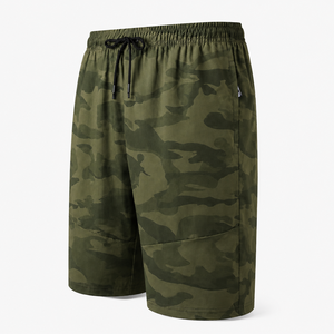 Shorts en toile camouflage pour homme, respirants, séchage rapide, taille élastique avec cordon de serrage, shorts de sport décontractés, shorts d'entraînement légers - Product Image 6