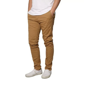 Pantalón chino de color sólido. Pantalones casuales de sarga 100% algodón, corte ajustado, venta al por mayor OEM. Diseño personalizado de calidad orientado a la exportación. - Product Image 5