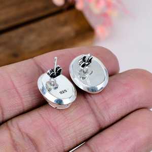 Pendientes de Plata de Ley 925 con Jaspe Caballo Salvaje, Gema Blanca y Marrón, Joyería Boho del Suroeste, Regalo para Ella - Product Image 3