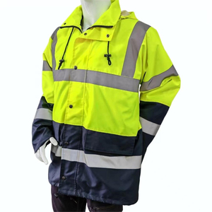 Custom High Visibility Reflective <b>Jacket</b> Waterproof Safety Workwear for Construction and Industrial <b>Workers</b> Supplier - Product Image 3