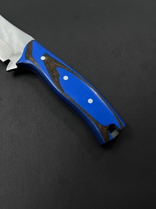 Cuchillo de Caza de Acero Inoxidable con Hoja Fija, Mango de Werzalit y Funda de Cuero, Cuchillo para Campismo al Aire Libre - Product Image 5