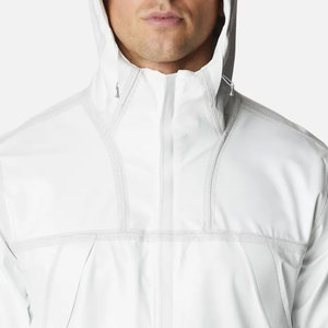 <b>Men's</b> Hooded Waterproof <b>Puffer</b> <b>Jacket</b> Solid Color Casual Winter Coat with Zipper Closure <b>White</b> Rain <b>Jacket</b> - Product Image 6