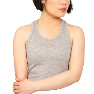 2024 nouveau débardeur personnalisé pour femmes respirant séchage rapide sans manches coton tricoté couleur unie décontracté en gros débardeur - Product Image 3