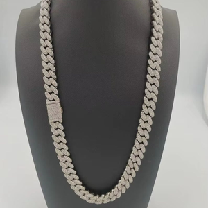 <b>Iced</b> <b>Out</b> Cuban Link <b>Chain</b> Necklace Luxury Hip Hop Bling Jewelry Diamond Look Statement Gift - Product Image 1