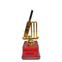 Trophée de cricket en métal moulé sous pression et gravé au laser de 7 pouces pour le Meilleur Joueur de la Partie et le Meilleur Lanceur - Récompense sportive personnalisable