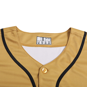 Maillot de baseball imprimé anti-rides pour homme, manches courtes, logo/couleur personnalisés, qualité supérieure, respirant, antibactérien, 100% coton - Product Image 3