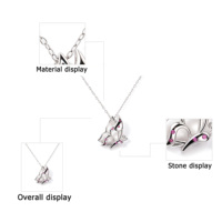 Collier pendentif élégant en argent sterling 925 pour femme avec breloque sertie de zircons tendance