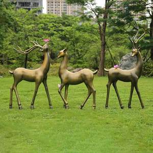 Estatua de Ciervo de Bronce Grande de Aluminio Fundido de la Mejor Calidad, Venta Directa de Fábrica, para Decoración de Jardín y Hogar, Escultura de Ciervo Macho y Hembra - Product Image 2