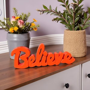 Adorno Motivacional de Madera Pintado de Naranja para Sala de Estar, Decoración Estética para Mesa, Artículo Decorativo Original para Habitación - Product Image 2