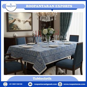 Nouvelle tendance : Nappe indienne pour 10 personnes, 180x270 cm, lavable, motif floral tissé, prix de gros - Product Image 2