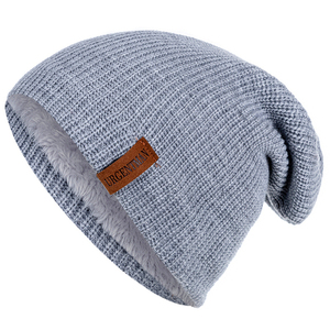Bonnet d'hiver en coton doux pour homme et femme avec broderie/patch en cuir, bonnet de ski tricoté chaud de haute qualité, vente chaude personnalisée - Product Image 2
