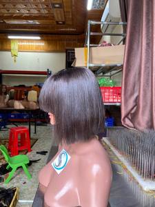 วิกผมบ็อบสั้นทรงตรงกระดูกหน้าม้าผมเรมี่เวียดนาม100% ผมจริงสำหรับผู้หญิงผิวดำผมหน้าม้าแบบดิบ - Product Image 2