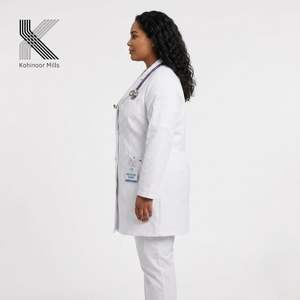 Blouse de laboratoire unisexe en coton et polyester tissé, ensemble de tenues médicales, uniforme d'hôpital, imperméable pour infirmières - Product Image 4