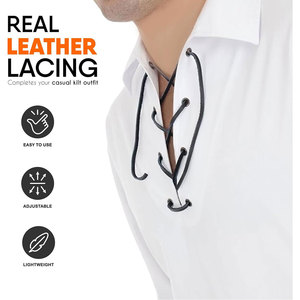 Chemise Jacobite à manches longues en coton respirant pour homme, tenue écossaise Highland Kilt, à lacets sur le devant, coupe ample - Product Image 3