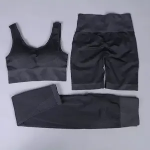 Conjunto de Yoga de Secado Rápido para Mujer con Diseño a Cuadros, Transpirable, de Spandex/Poliéster, Cintura Alta, Ropa Deportiva Resistente para Entrenamiento - Product Image 1