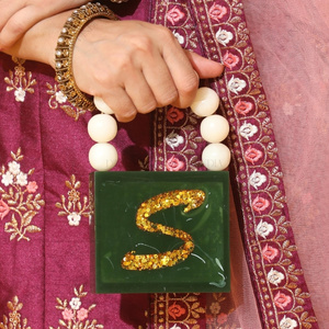 Embrague de resina de forma cuadrada pulida de alto brillo, embragues nupciales al por mayor hechos en India - Product Image 1