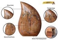 Urne funéraire en forme de larme sculptée en bois écologique de haute qualité Style européen Humains Animaux de compagnie Finition de couleur personnalisable ODM OEM