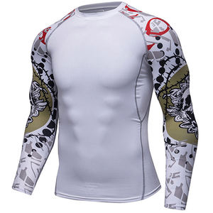 Rashguard MMA personnalisé de haute qualité pour hommes, vêtements de fitness et de gym, Spandex/Polyester 180g, manches courtes, respirant et confortable - Product Image 2