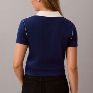 Nueva Camiseta Deportiva Informal para Mujer, Diseño con Cuello Polo, Parte Inferior Acanalada, Color Sólido, Secado Rápido, Ropa de Verano para Gimnasio y Actividades al Aire Libre - Product Image 2