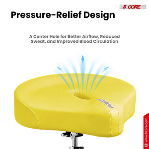 <b>5</b> Core <b>Iron</b> + Pu Leather Drum Stand Padded 4.<b>5</b>" Pressure Relief Ergonomic Swivel Adjustable 25.<b>5</b> Inch DT AH YLW Includes 2x Drum - Product Image 3