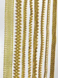 Precio al por mayor, superventas, encaje metálico ecológico personalizado con hilo dorado, lentejuelas con patrón animal, cinta de encaje étnica - Product Image 2